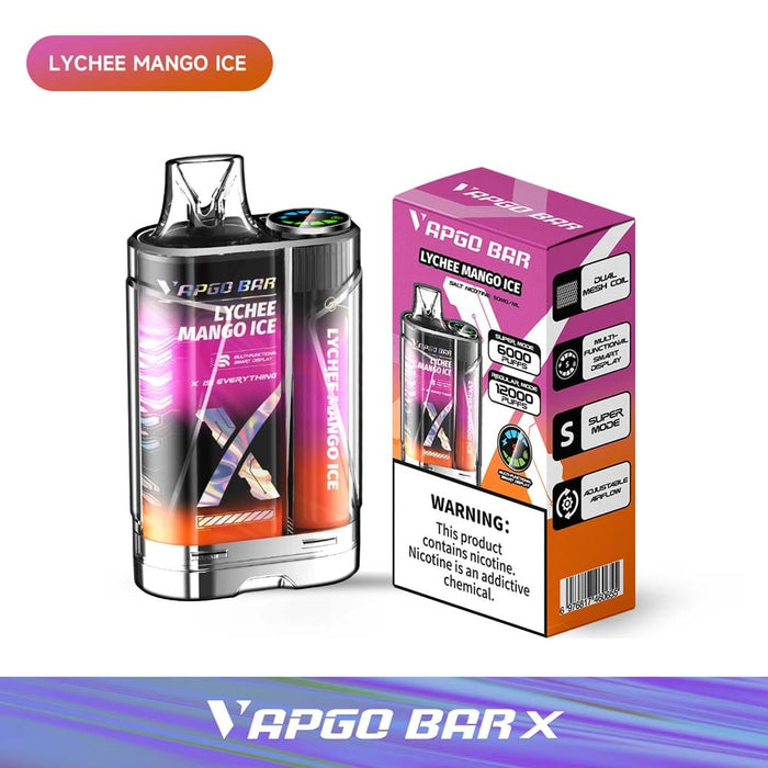 VAPGO BAR X 12K Disposable Vape  (5%, 12000 Puffs)