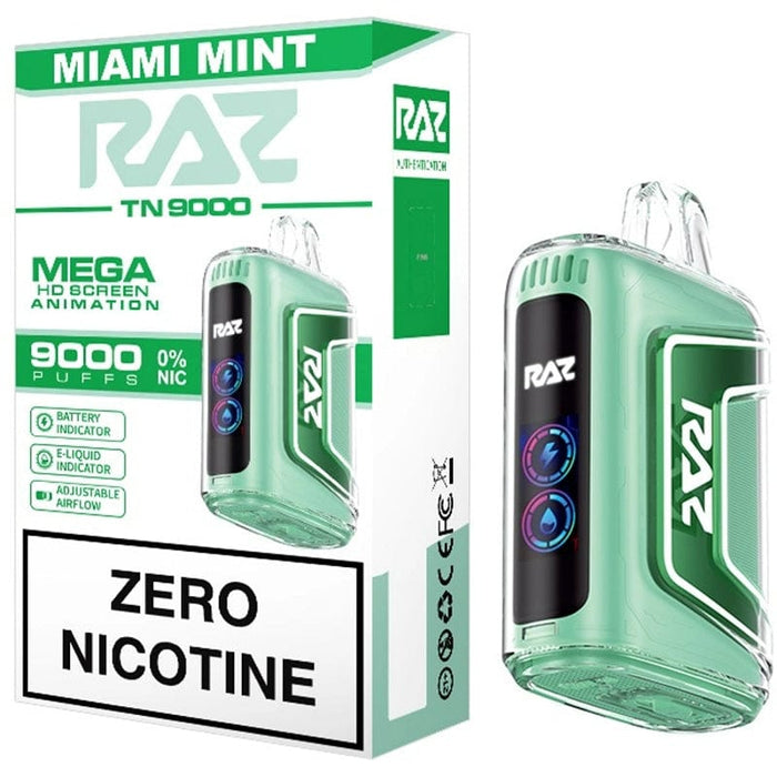 RAZ TN9000 Zero Nicotine Disposable Vape (0%, 9000 Puffs)