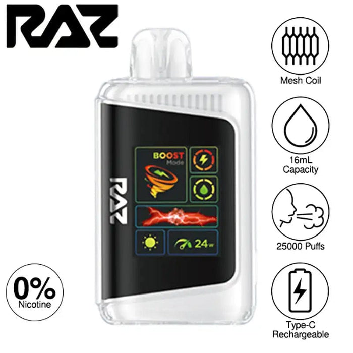 RAZ DC25000 Zero Nicotine Disposable Vape (0%, 25000 Puffs)