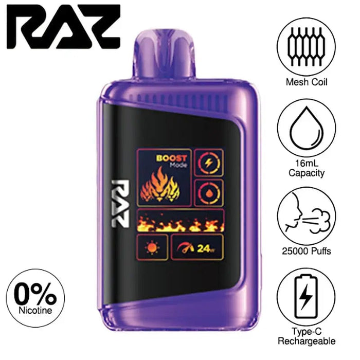 RAZ DC25000 Zero Nicotine Disposable Vape (0%, 25000 Puffs)