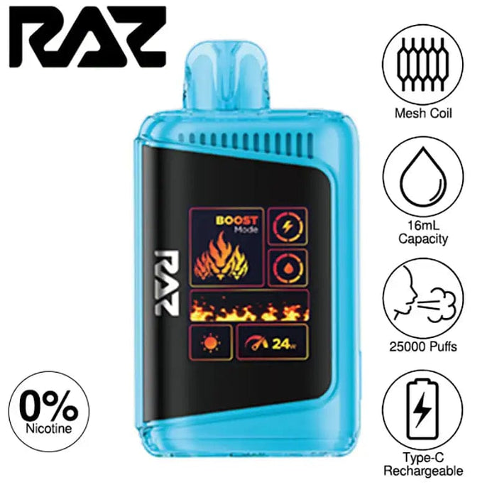 RAZ DC25000 Zero Nicotine Disposable Vape (0%, 25000 Puffs)