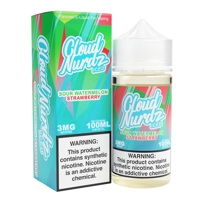 Sour Watermelon Strawberry Iced 100ml TF Vape Juice - Cloud Nurdz