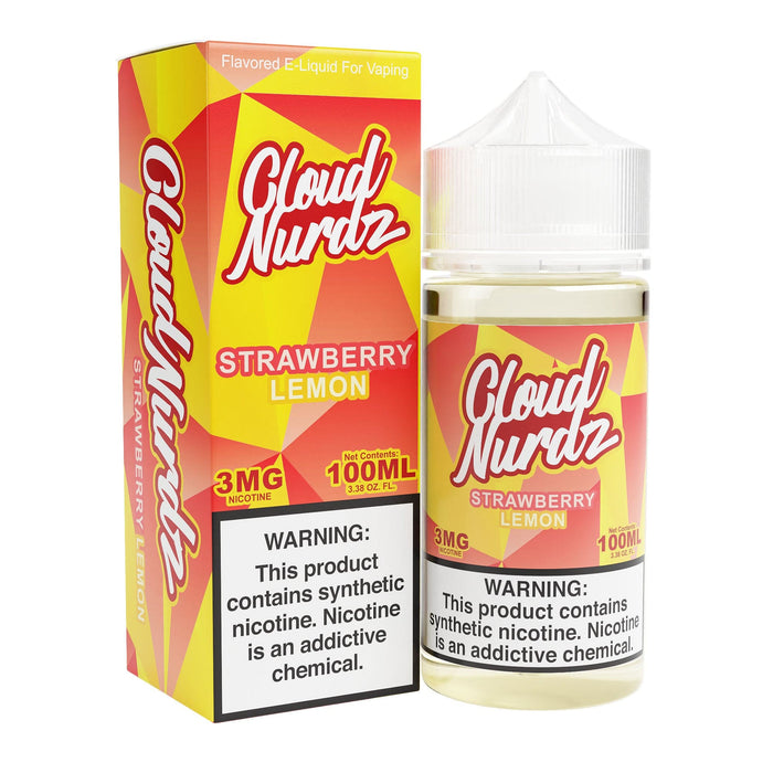 Cloud Nurdz Strawberry Lemon 100ml Synthetic Nic Vape Juice