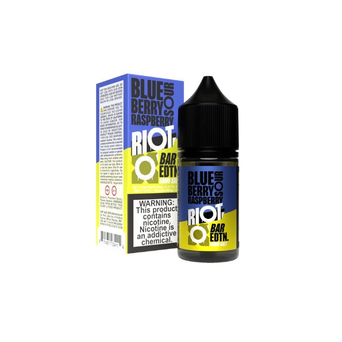 RIOT Bar Blueberry Raspberry Sour Nic Salt Vape Juice 30ml