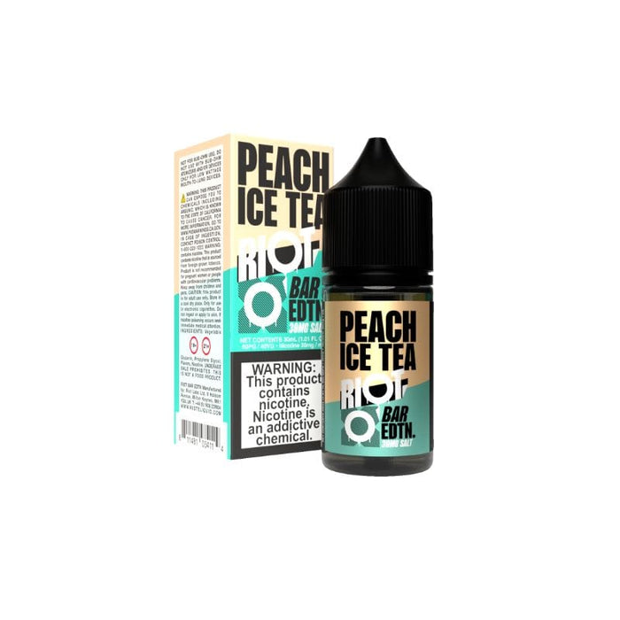 RIOT Bar Peach Ice Tea Nic Salt Vape Juice 30ml