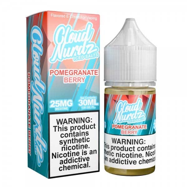 Cloud Nurdz Salts Iced Pomegranate Berry Nic Salt Vape Juice 30ml