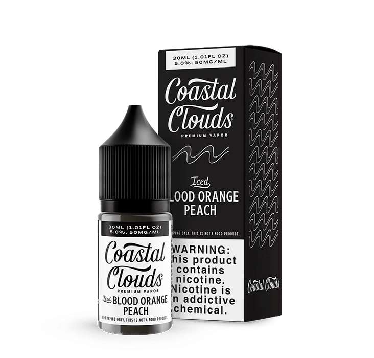 Coastal Clouds ICED Blood Orange Peach Nic Salt Vape Juice 30ml