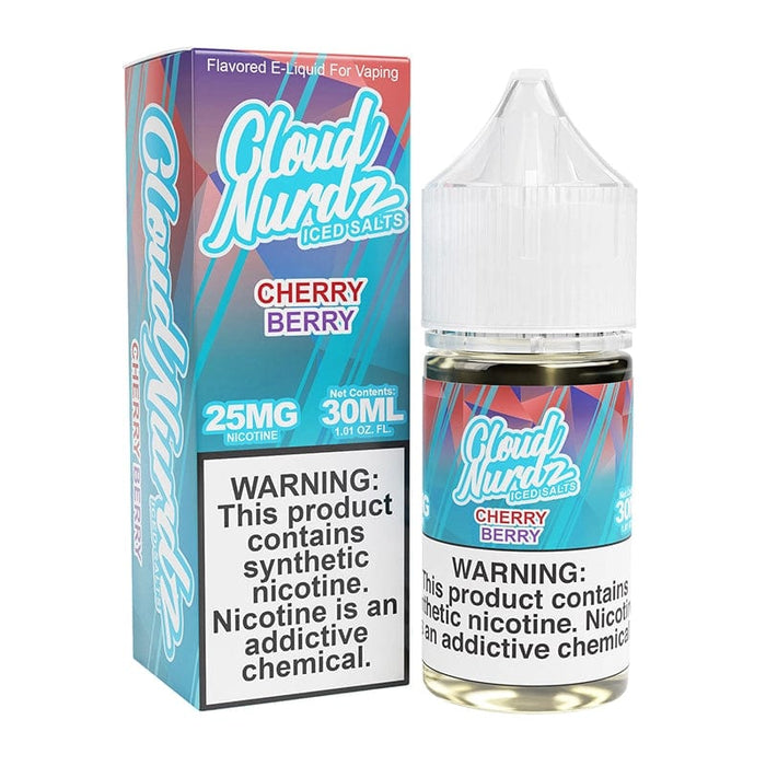 Cloud Nurdz ICED Cherry Berry TFN Salt Vape Juice 30ml