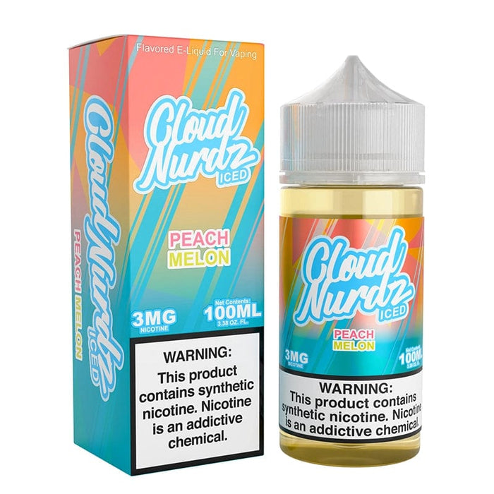 Cloud Nurdz ICED Peach Melon Synthetic Vape Juice 100ml