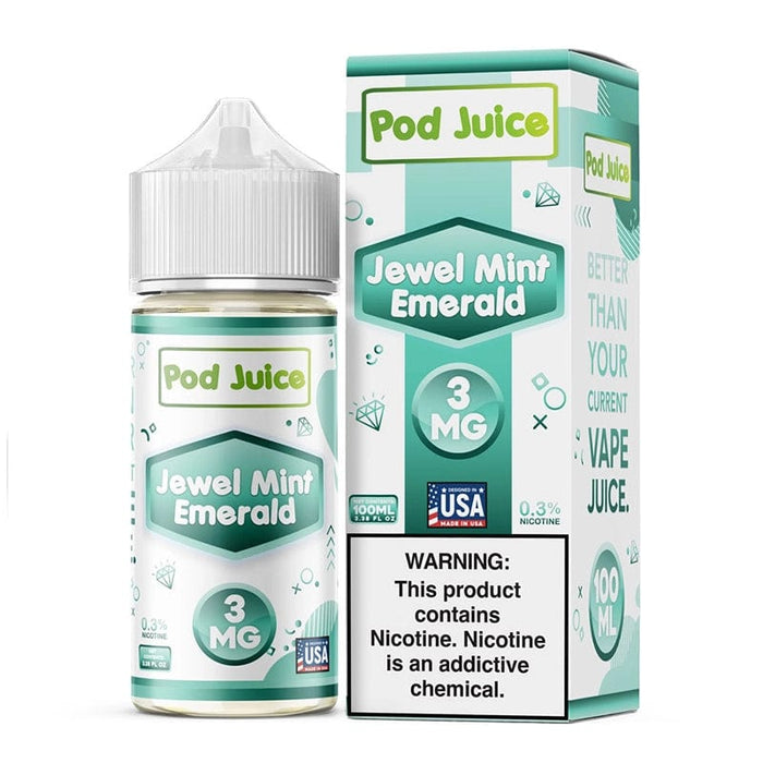 Pod Juice Jewel Mint Emerald Synthetic Vape Juice 100ml